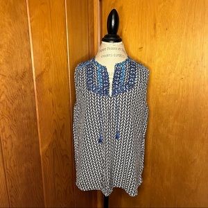 J.Crew Tunic with Geometric Print and Embroidery Size 12